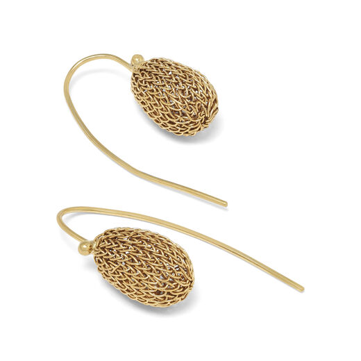 Mini woven pod earrings by Milena Zu